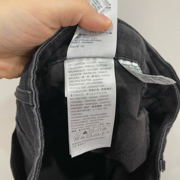 Levi’s 712 Slim Jeans Black Mid Rise 33W 30L - Picture 7 of 11